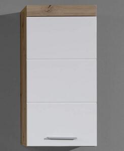 Koupelnová závěsná skříňka Amanda 501, sukový dub/bílý lesk