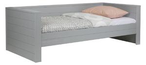 Hoorns Světle šedá borovicová postel Koben se zvýšeným okrajem 90x200 cm