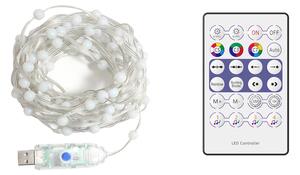 LED světelný řetěz Wizard, 5m, RGB, ovladač