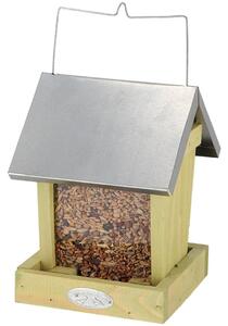 Závěsné krmítko pro ptáky Simi, 22x15,5x15,5 cm, dřevo/kov, hnědá