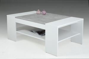 Konferenční stolek Oliver, bílý/šedý beton
