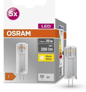 5 ks speciální LED žárovka G4 1,8 W PIN, teplá bílá