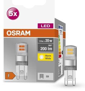 5 ks speciální LED žárovka G9 1,9 W, teplá bílá