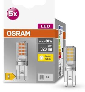 5 ks speciální LED žárovka G9 2,6 W, teplá bílá