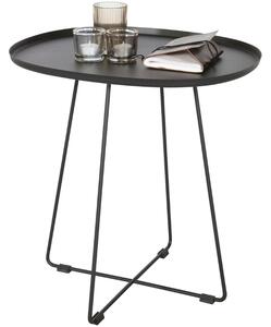 Hoorns Černý kovový odkládací stolek Arborio 51x43 cm