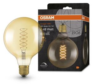 Zlatá stmívatelná LED žárovka E27 7 W GLOBE VINTAGE, teplá bílá