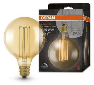 Zlatá stmívatelná vintage LED žárovka E27 5,8 W GLOBE, teplá bílá