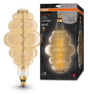 Vintage LED žárovka ve tvaru hnízda E27 4,8 W GOLD VINTAGE, teplá bílá