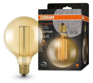 Zlatá stmívatelná vintage LED žárovka E27 8,8 W GLOBE, teplá bílá