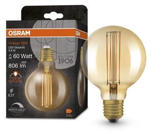 Zlatá vintage LED žárovka E27 8,8 W GLOBE, teplá bílá