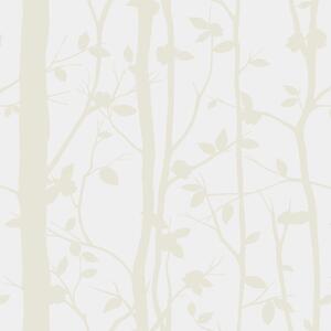 Vliesová tapeta na zeď, bílo-krémová, stromy, listy, 113341, Laura Ashley Signature