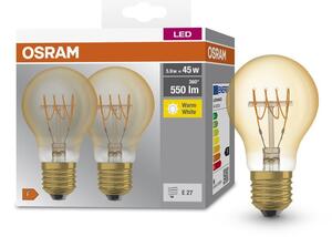 2 ks retro LED žárovka E27 5,9 W CLASSIC A, teplá bílá