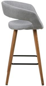 Scandi Světle šedá látková barová židle Garry 66 cm
