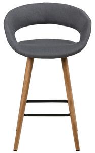 Scandi Šedá látková barová židle Garry 66 cm