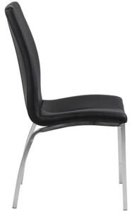 Scandi Černá koženková jídelní židle Oliver s kovovou podnoží