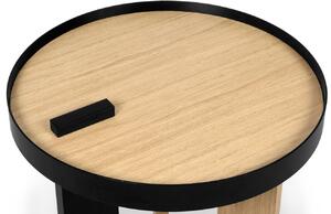 Černý dubový odkládací stolek TEMAHOME Bruno 50 cm