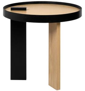 Černý dubový odkládací stolek TEMAHOME Bruno 50 cm