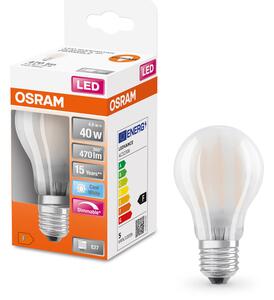 Matná stmívatelná LED žárovka E27 4,8 W CLASSIC A, studená bílá