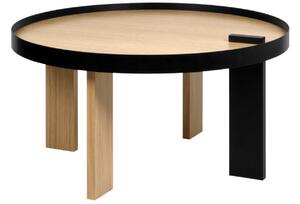Černý dubový konferenční stolek TEMAHOME Bruno 80 cm