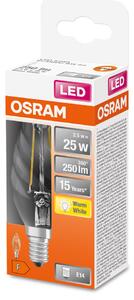 Retrofit LED žárovka E14 2,5 W CLASSIC BW, teplá bílá