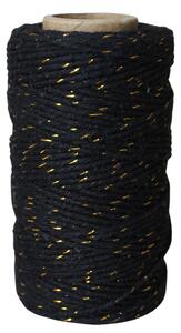 Bavlněný provázek 50 m – Black / Gold