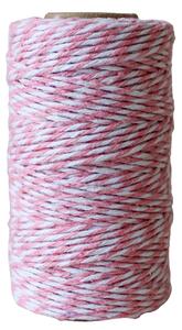 Bavlněný provázek 50 m – Pink / White