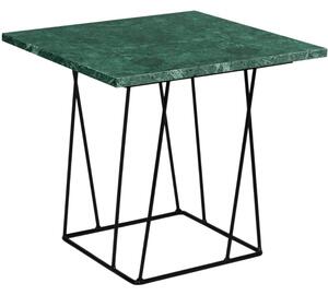 Porto Deco Zelený mramorový odkládací stolek Rofus s černou podnoží 50 x 50 cm