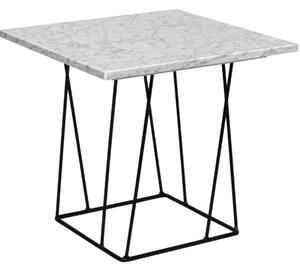 Porto Deco Bílý mramorový odkládací stolek Rofus s černou podnoží 50 x 50 cm