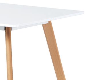 Jídelní stůl LUKE bílá/buk, 120x80 cm