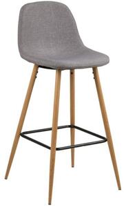 Scandi Světle šedá látková barová židle Wanda 73 cm