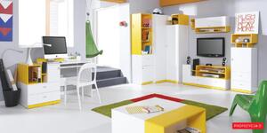 Svět pokojů Mobi Dětská postel 200 x 90 cm Barva: bílá / žlutá