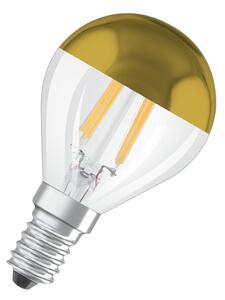 LED žárovka se zlatou zrcadlovou korunkou E14 4 W MIRROR, teplá bílá