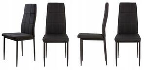 Sada 4 židlí v černé barvě s moderním designem
