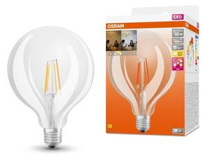 Průhledná LED žárovka E27 6,5 W GLOWDIM GLOBE, teplá bílá