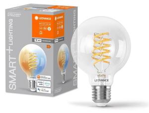 Chytrá WiFi LED stmívatelná žárovka E27 8 W GLOBE80, laditelná bílá