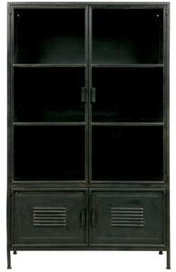 Hoorns Černá kovová vitrína Wayman 167 x 99 cm