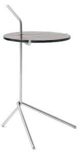 Skleněný stolek Halten SH9 "Polished Stainless Steel / Glass Smoked Cast" &Tradition