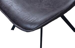 Hoorns Černá vintage koženková jídelní židle Viner