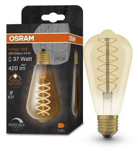 Stmívatelná vintage LED žárovka E27 4,8 W EDISON, teplá bílá