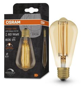 Stmívatelná vintage LED žárovka E27 8,8 W EDISON, teplá bílá