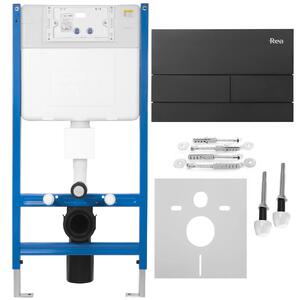 Rea Rea, Podomítkový WC systém K011A-Q + tlačítka T Black, KPL-E0056