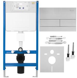 Rea Rea, Podomítkový WC systém K011A-Q + tlačítka T Brush Steel, KPL-E0057