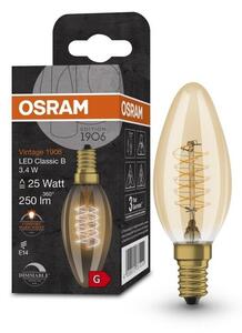 Svíčková vintage LED žárovka E14 3,4 W CLASSIC B, teplá bílá