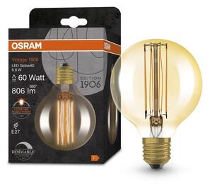 Kulová LED stmívatelná žárovka E27 8,8 W VINTAGE, teplá bílá
