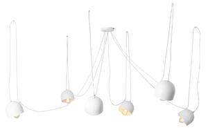 Nordic Design Bílé kovové závěsné světlo Pop 6