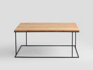 Nordic Design Přírodní masivní konferenční stolek Valter s černou podnoží 100x60 cm