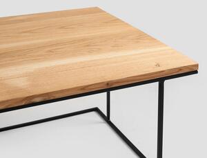 Nordic Design Přírodní masivní konferenční stolek Valter s černou podnoží 100x60 cm