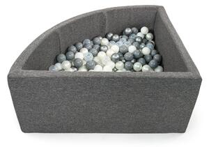 Svět pokojů Suchý bazén CLASSIC šedý rohový Poček kuliček: bez míčků