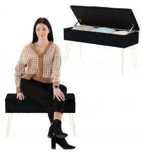 Elegantní stolička s úložným prostorem v černé barvě