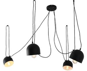 Nordic Design Černé kovové závěsné světlo Pop 4